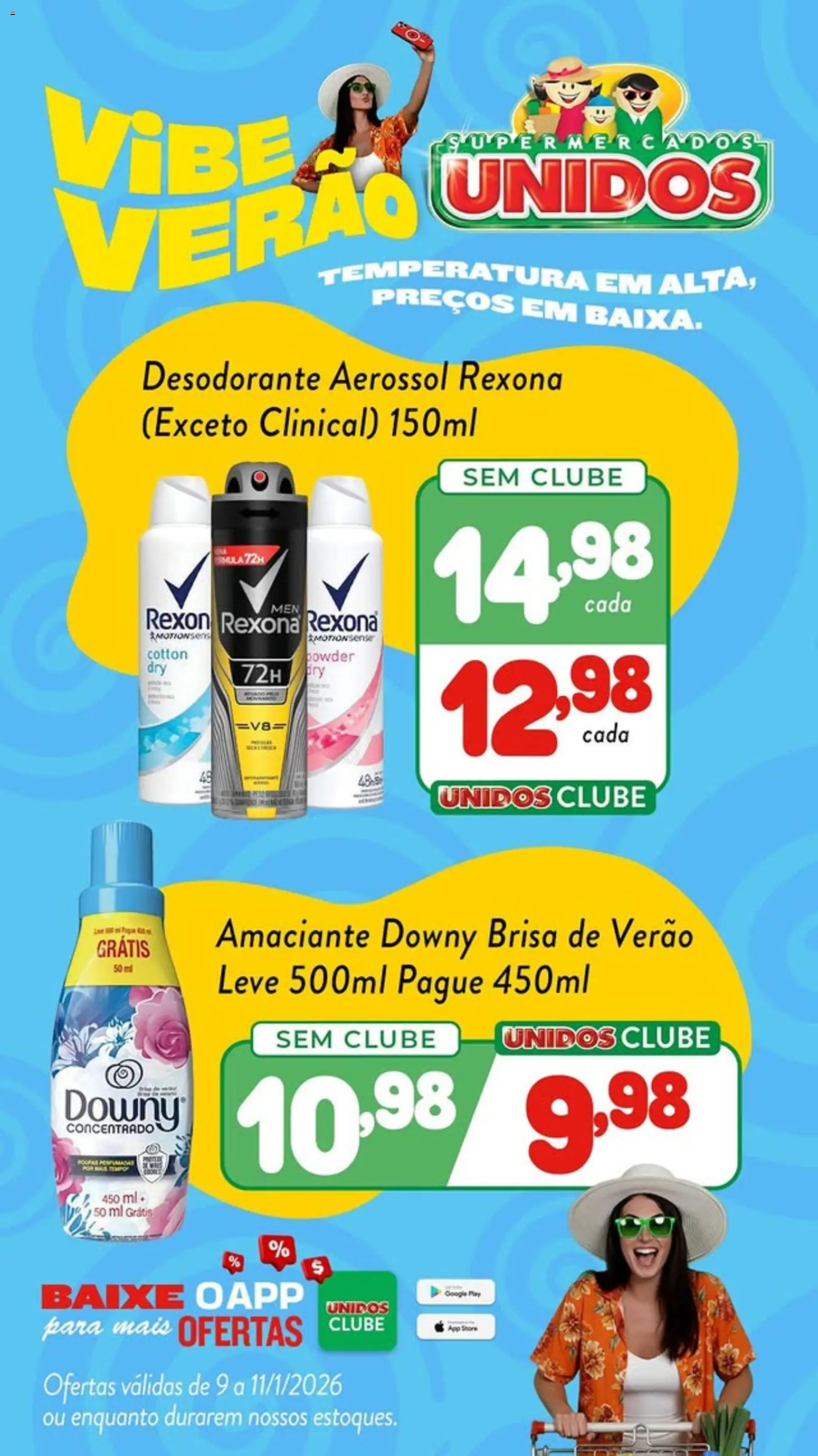 Supermercados Unidos Folheto - válido de 09.01.2026 | Página: 6 | Produtos: Amaciante downy, Desodorante, Rexona, Amaciante