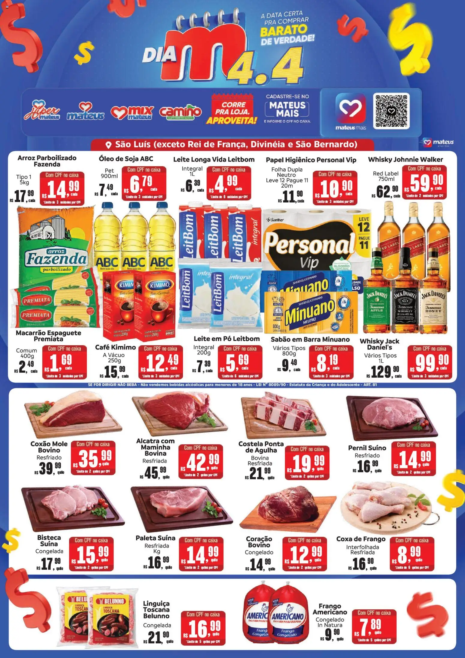 Mateus Folheto - válido de 04.04.2026 | Página: 1 | Produtos: Sabão, Alcatra, Óleo, Arroz