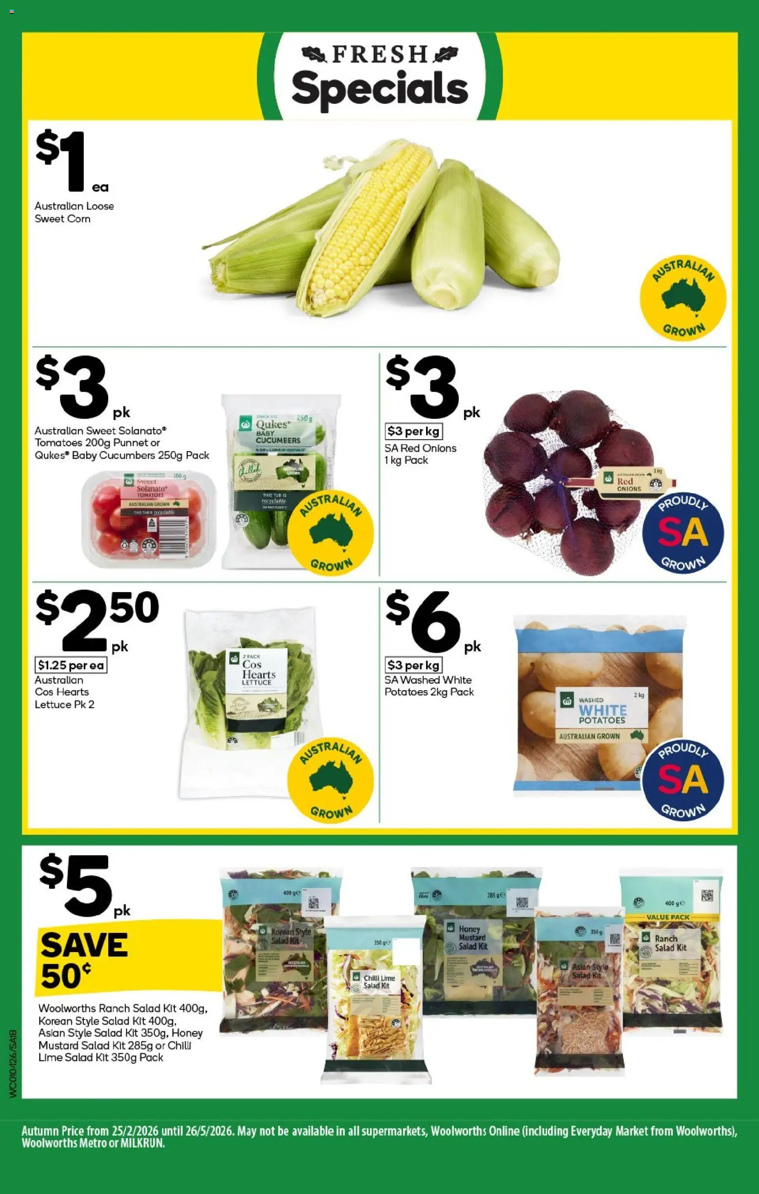 Woolworths catalogue - valid from 01.04.2026 | Page: 18 | Products: Honey, Lettuce, Mustard, Potatoes