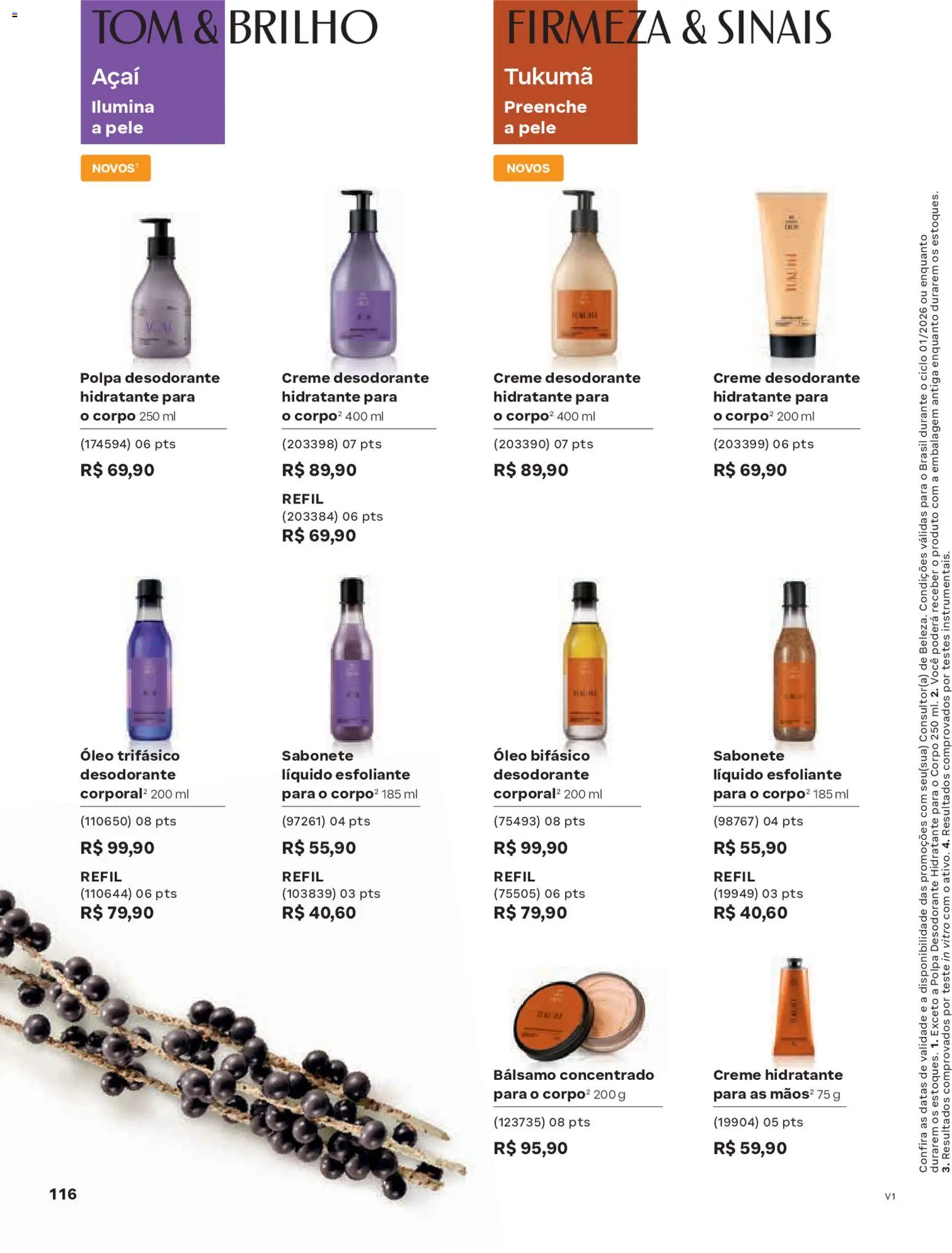 Natura Folheto - válido de 26.12.2025 | Página: 116 | Produtos: Desodorante, Óleo, Creme, Sabonete