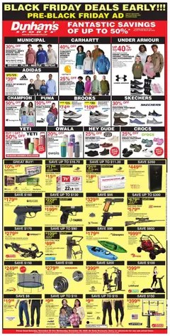 Preview of Dunham's Sports weekly ads valid from 22.11.2025