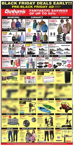 Preview of Dunham's Sports weekly ads valid from 22.11.2025