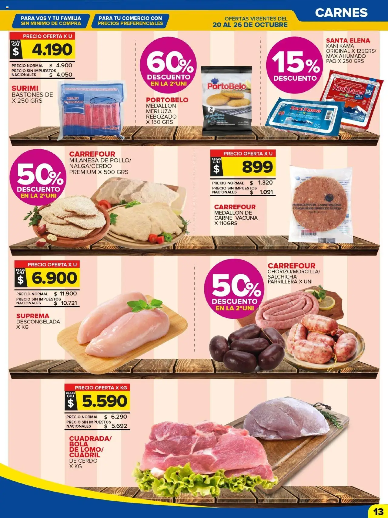 Carrefour Maxi catálogo - Chubut │ válido desde el 20.10.2025 | Página: 13 | Productos: Milanesa, Salchicha, Cerdo