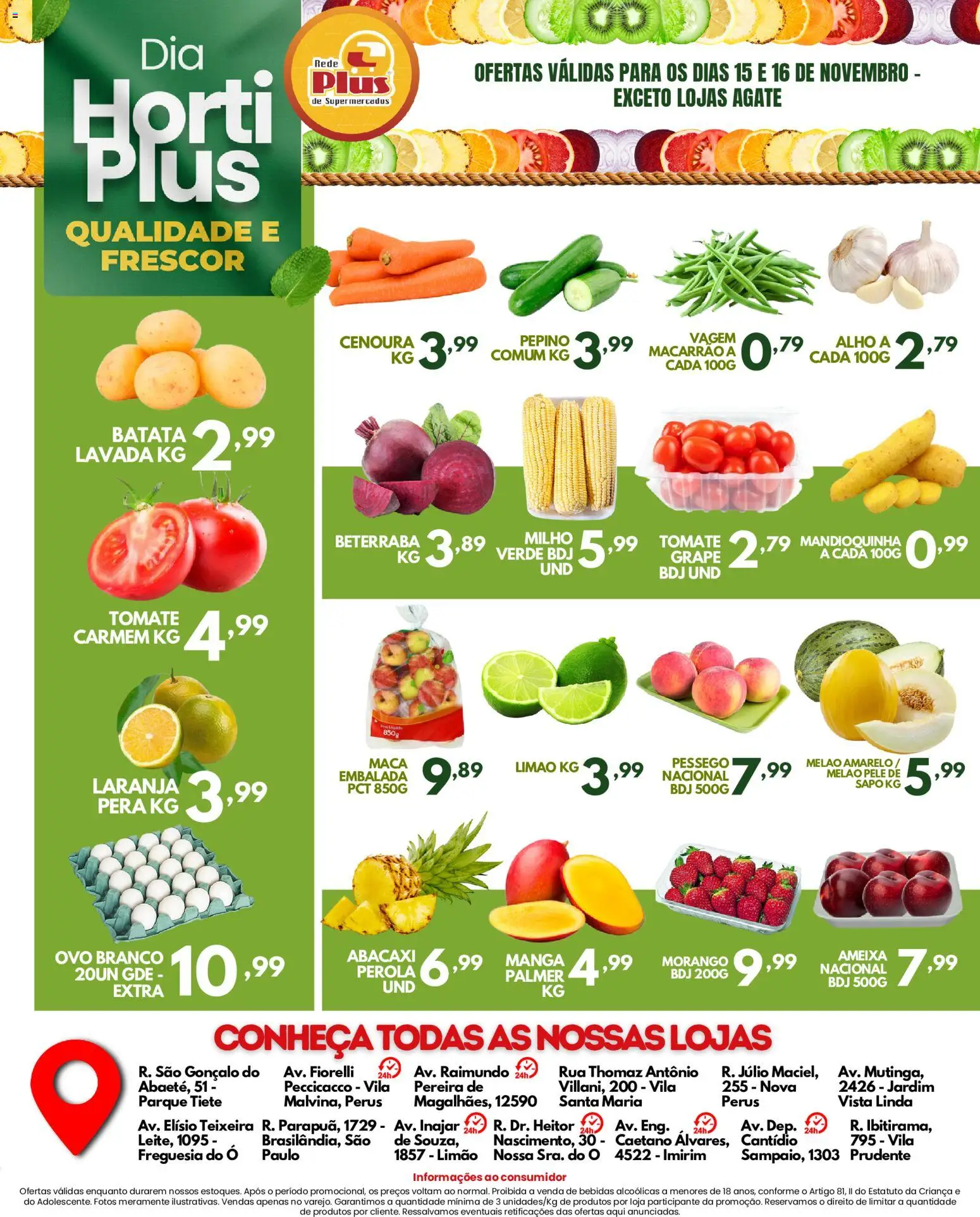 Rede Plus Supermercados Folheto - válido de 14.11.2025 | Página: 4 | Produtos: Beterraba, Macarrão, Cenoura, Ameixa
