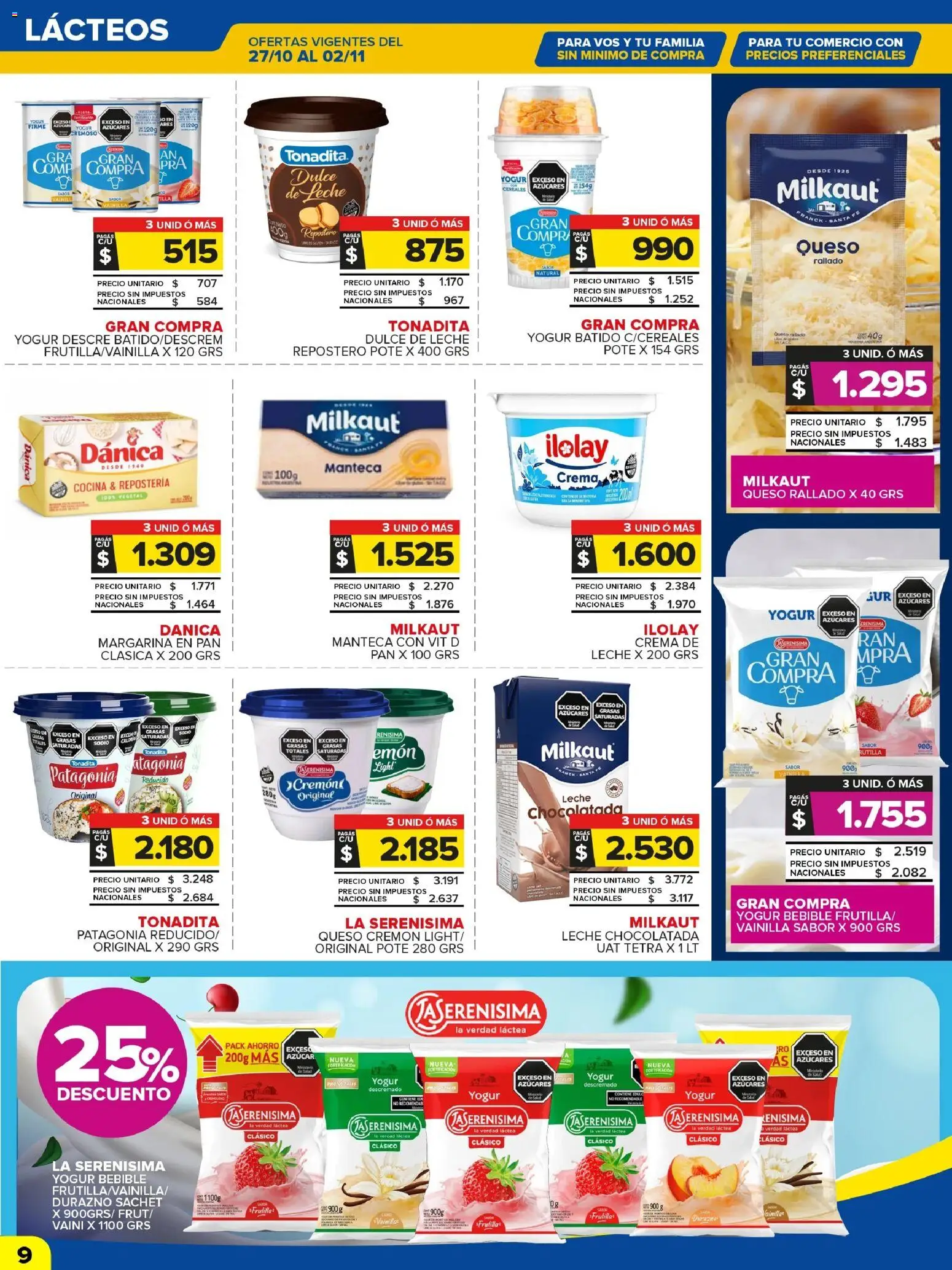 Carrefour Maxi catálogo │ válido desde el 27.10.2025 | Página: 9 | Productos: Durazno, Leche, Chocolatada, Crema