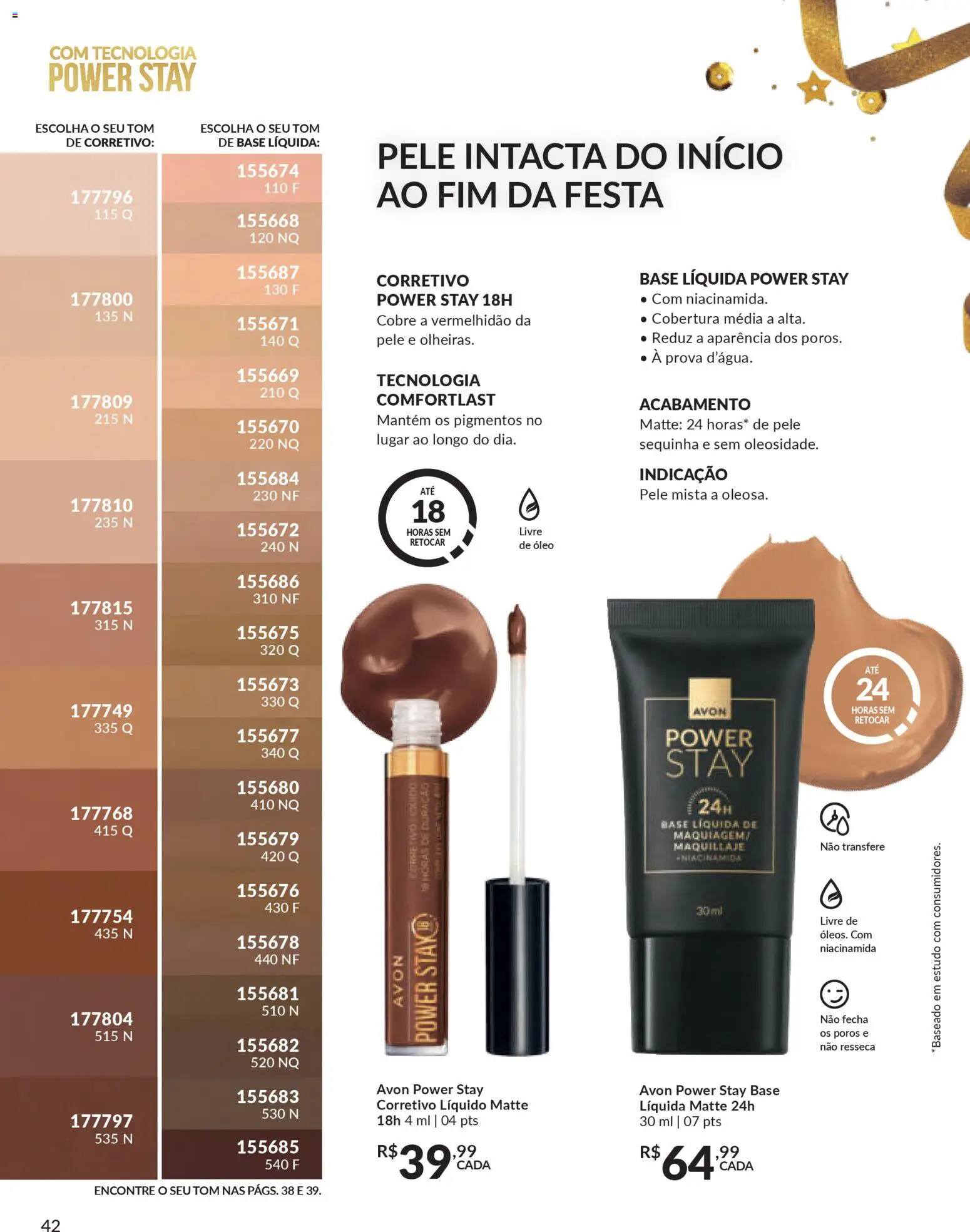 Avon Folheto - válido de 15.01.2026 | Página: 42 | Produtos: Corretivo, Óleo, Base