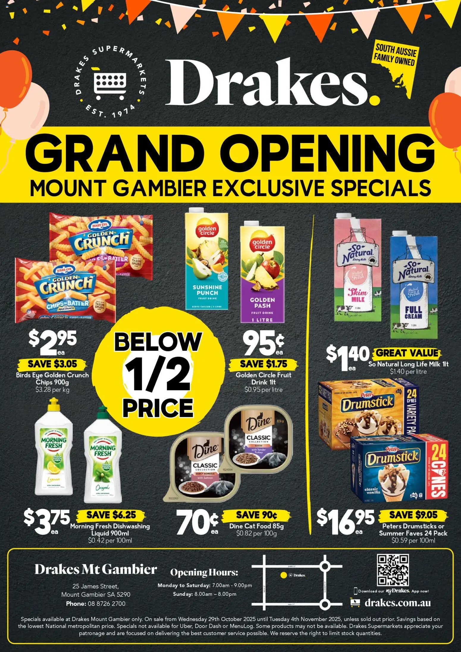 Drakes catalogue - valid from 29.10.2025 | Page: 4 | Products: Milk, Chips, Turkey, Phone