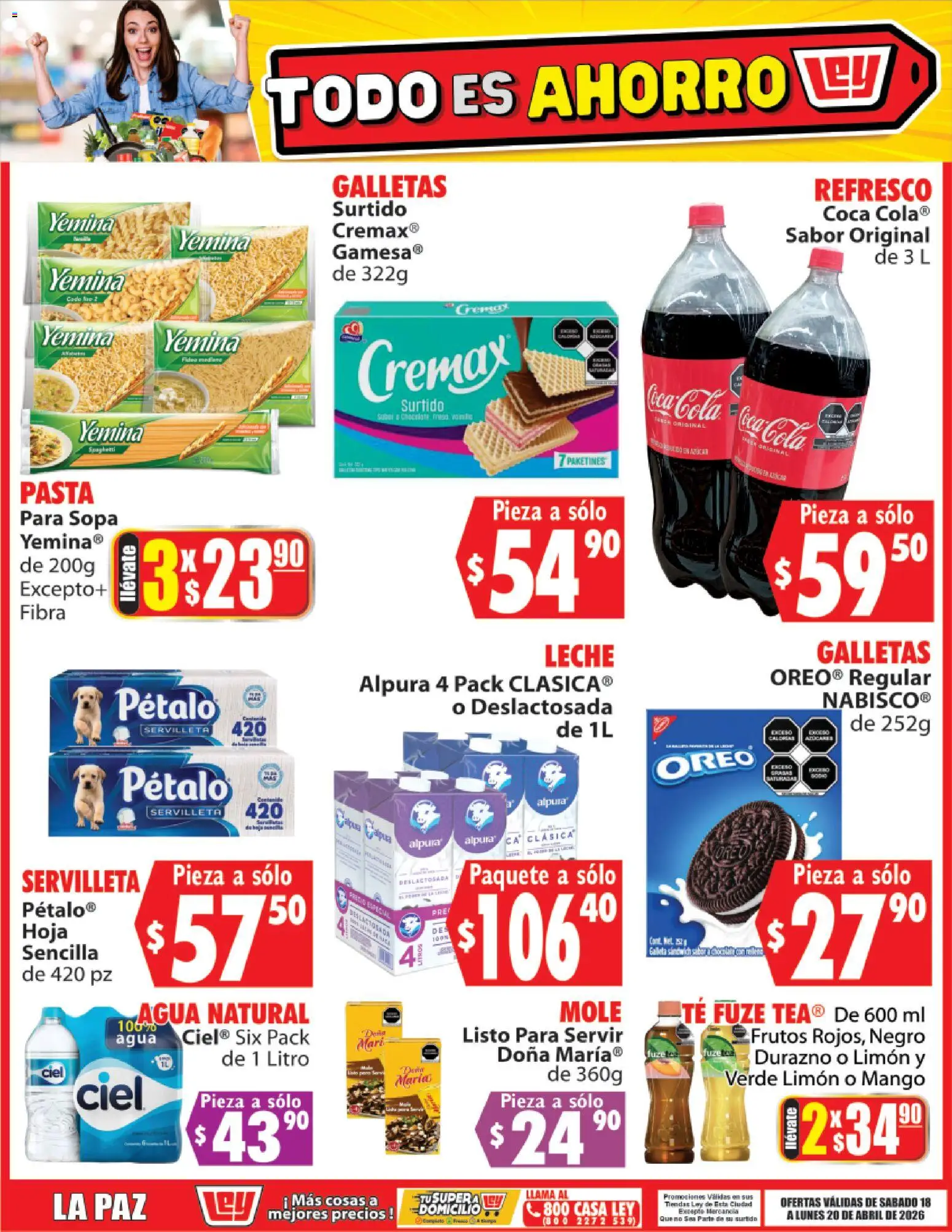 Nuevas ofertas de Casa Ley válidas en toda la República Mexicana desde el 18.04.2026. ¡Encuentra las mejores ofertas en Casa Ley folleto Todo es ahorro! | Página: 5 | Productos: Refresco, Sopa, Pasta, Té