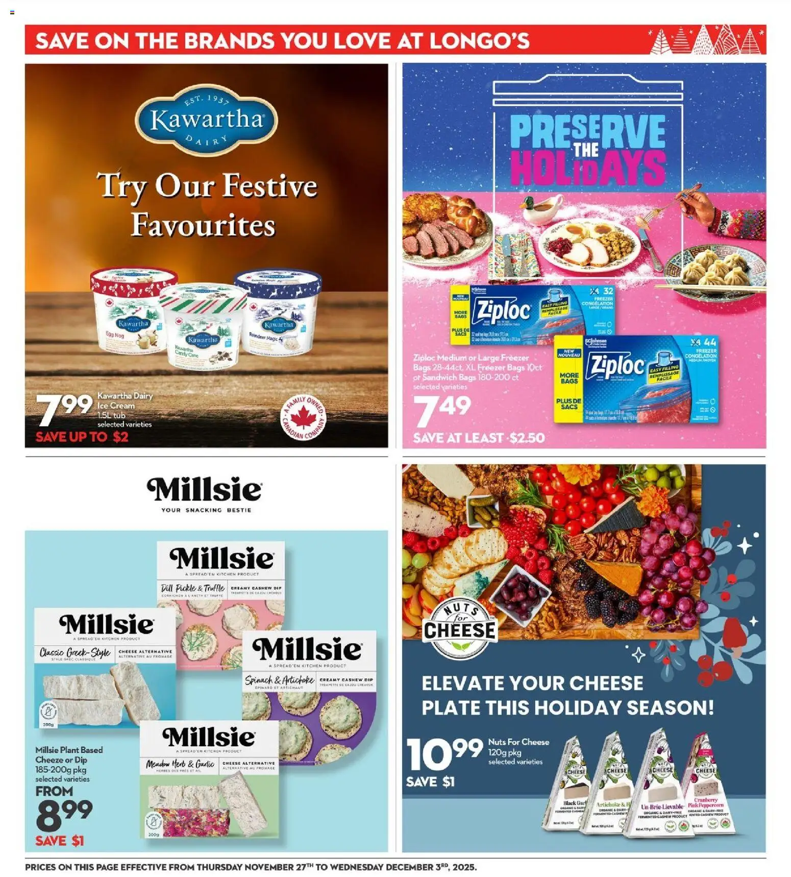 Longo's flyer valid from 27.11.2025 | Page: 21 | Products: Nuts, Cream, Ice cream, Freezer