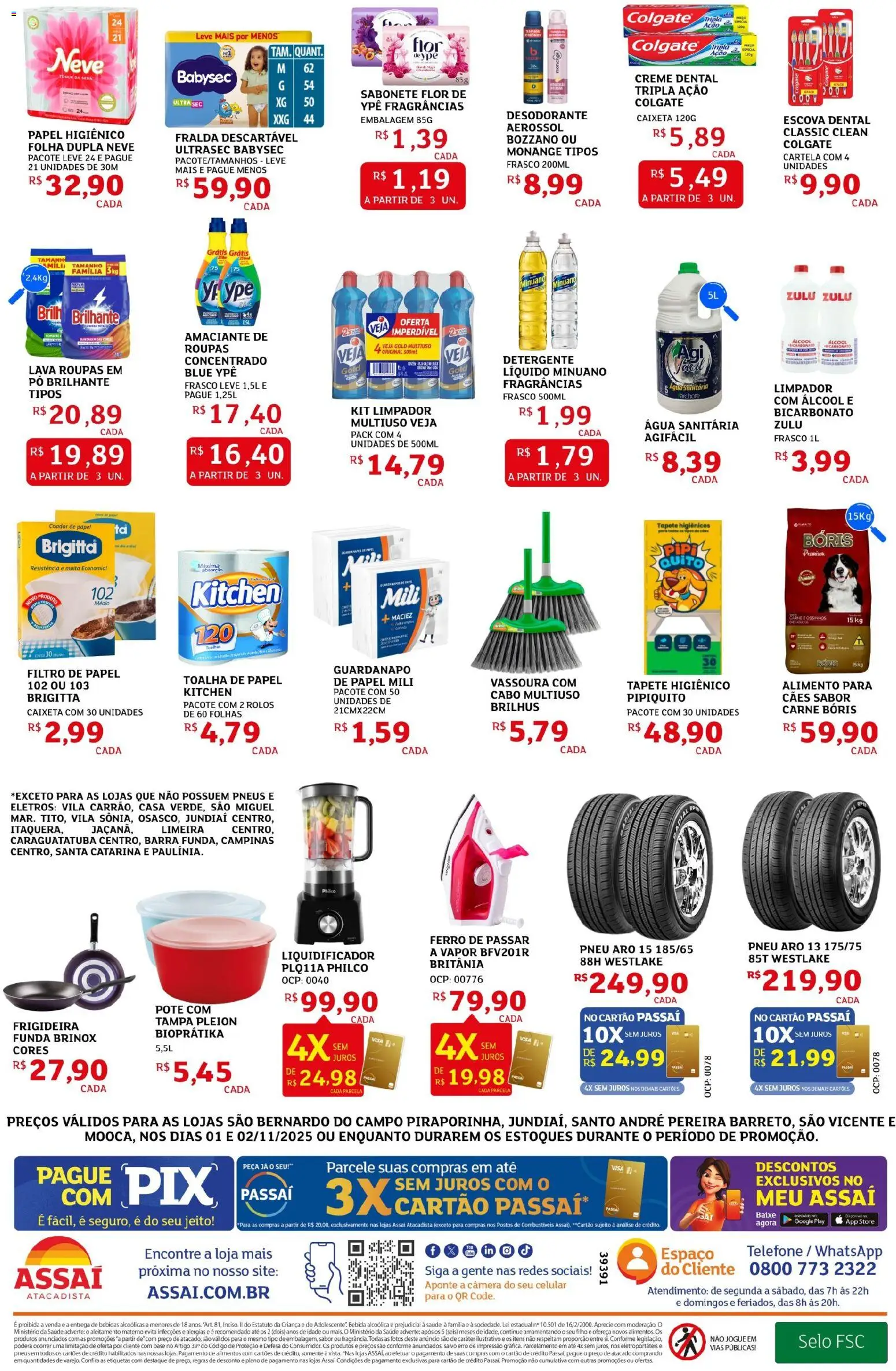 Assaí Atacadista Folheto - válido de 01.11.2025 | Página: 4 | Produtos: Pasta, Creme dental, Amaciante, Câmera