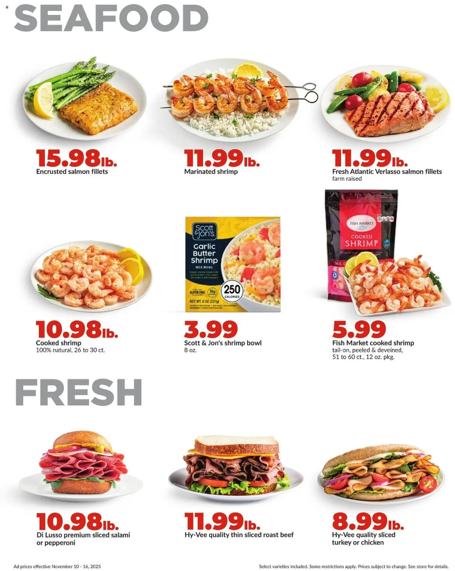 HyVee Weekly Ad - valid from 10.11.2025 | Page: 19 | Products: Rice, Fish, Beef, Seafood