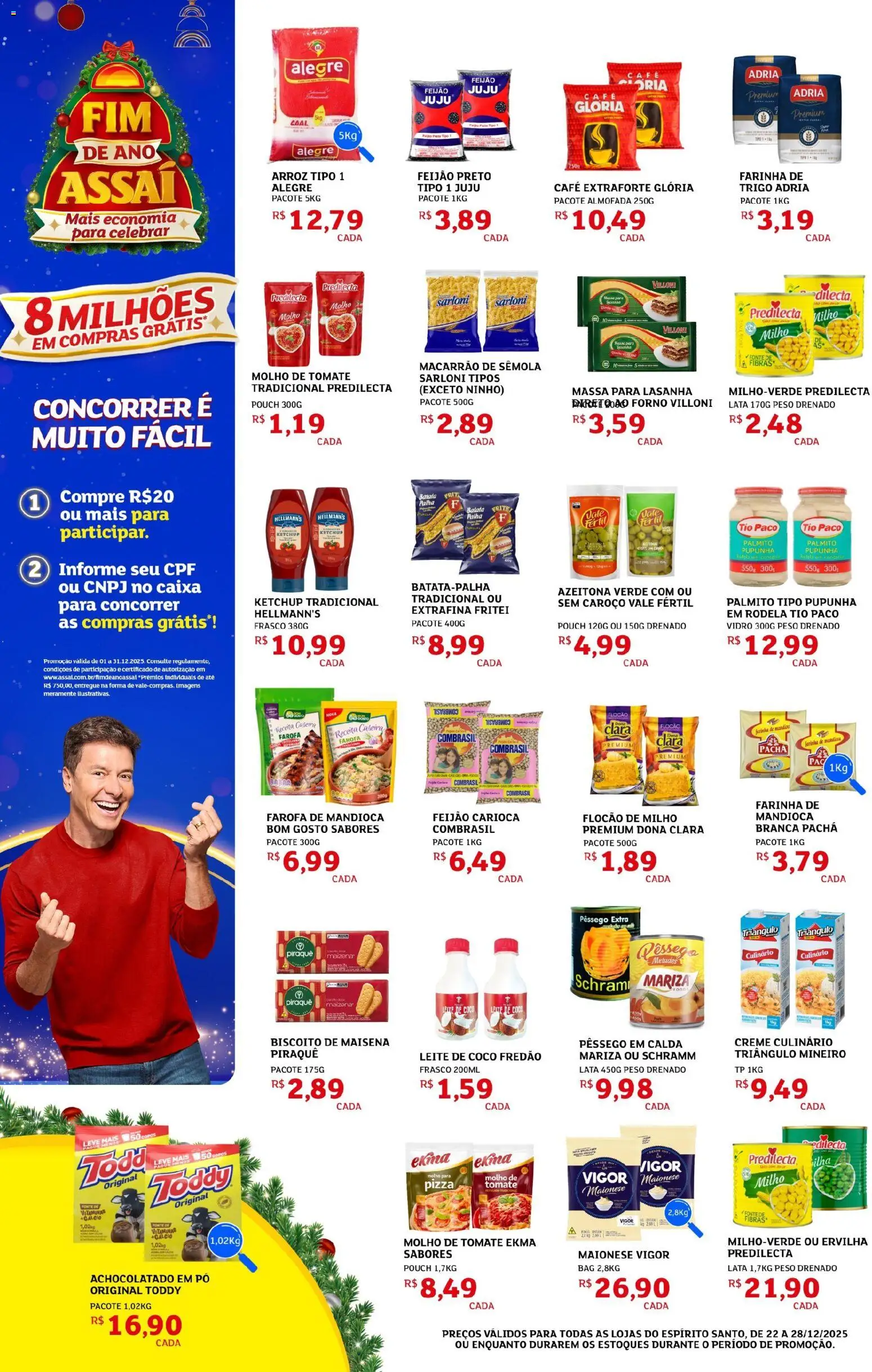 Assaí Atacadista Folheto - válido de 22.12.2025 | Página: 2 | Produtos: Pera, Feijão, Palmito, Café