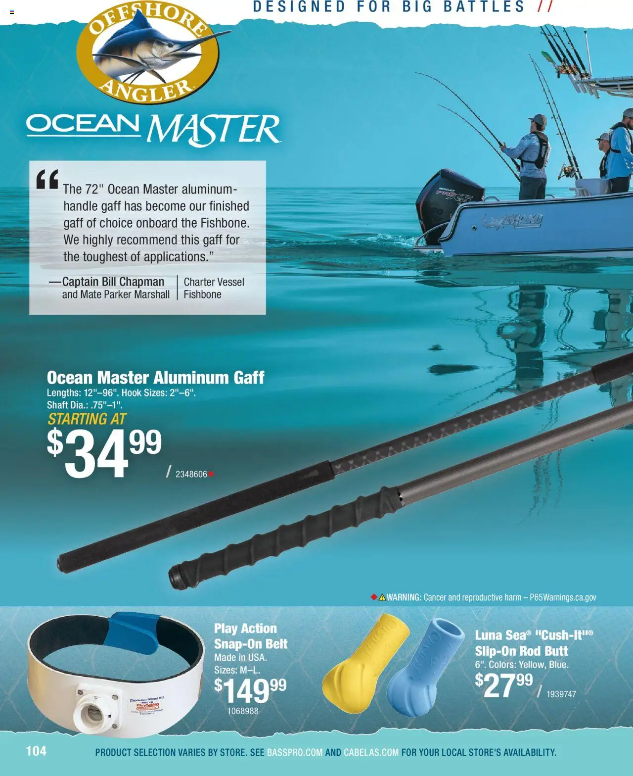 Cabela's Saltwater Specialist 25 - valid from 01.01.2025 | Page: 104 | Products: Hook, Belt, Rod