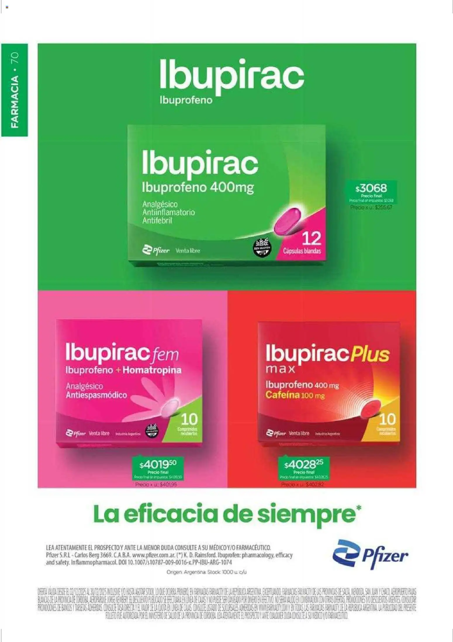 Farmacity catálogo │ válido desde el 02.12.2025 | Página: 70 | Productos: Analgésico, Antiinflamatorio