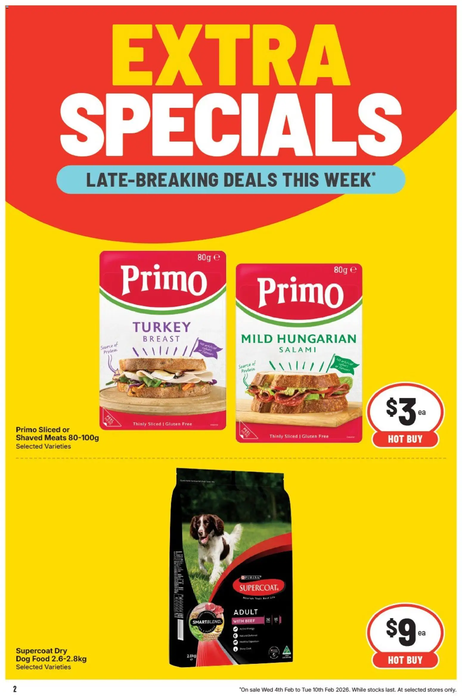 IGA catalogue - valid from 04.02.2026 | Page: 3 | Products: Salami, Beef, Dog food, Turkey