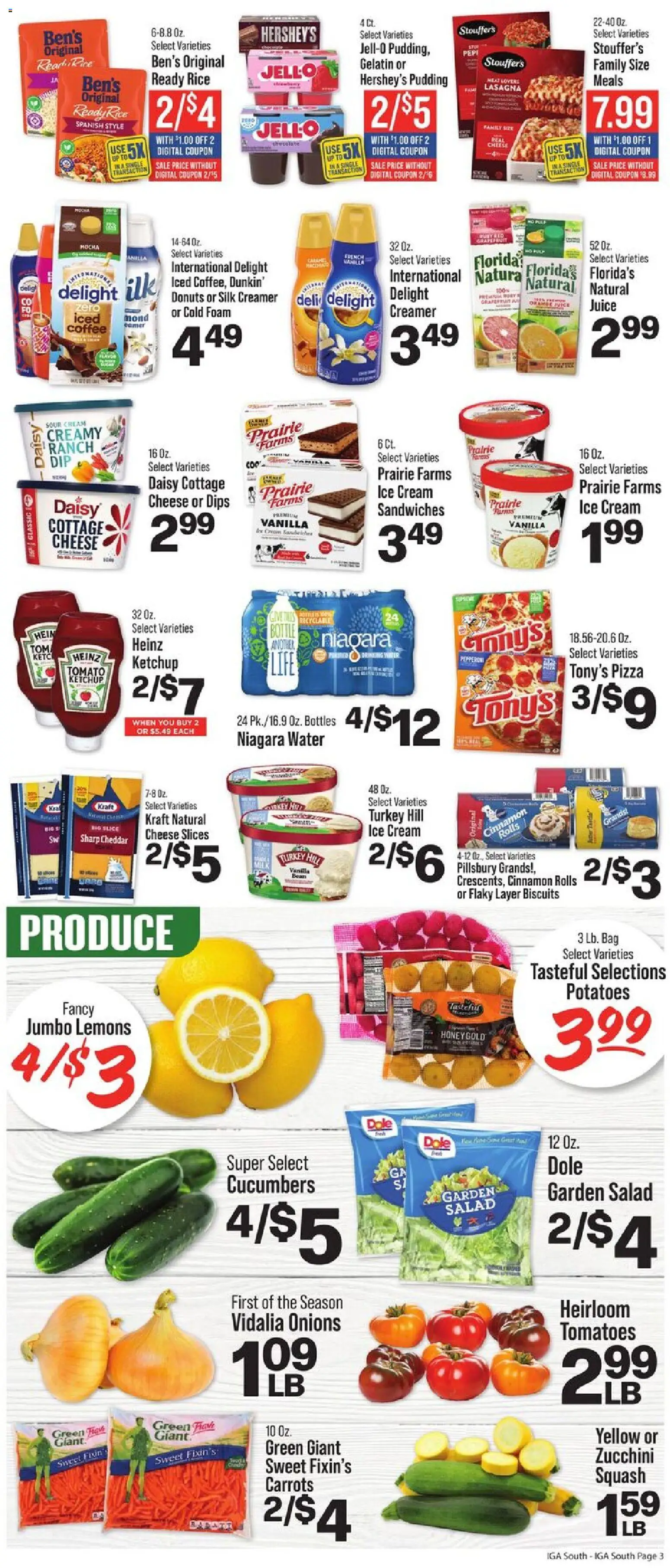 IGA Weekly Ad - valid from 15.04.2026 | Page: 4 | Products: Tomatoes, Rice, Ketchup, Potatoes