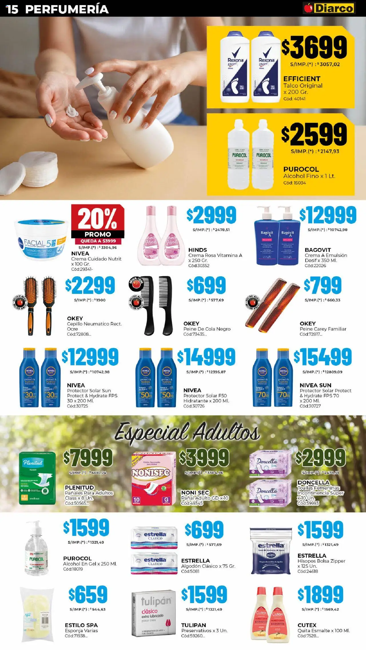 Diarco ofertas │ válido desde el 20.10.2025 | Página: 15 | Productos: Bolsa, Toallas, Cepillo, Pañales