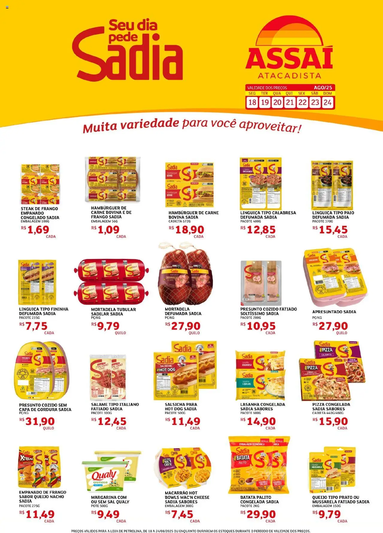 Assaí Atacadista Folheto - válido de 18.08.2025 | Página: 2 | Produtos: Linguiça, Queijo, Lasanha, Frango