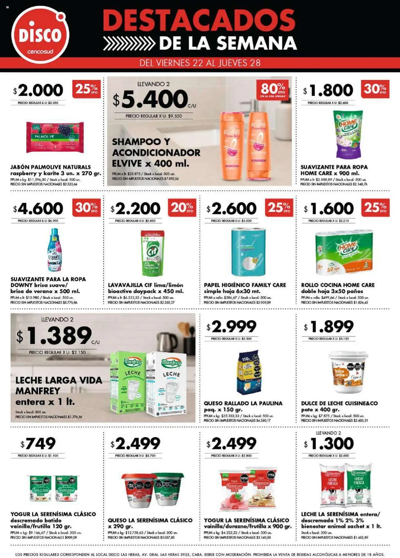 Disco ofertas │ válido desde el 22.08.2025 | Página: 9 | Productos: Disco, Dulce de leche, Acondicionador, Ropa
