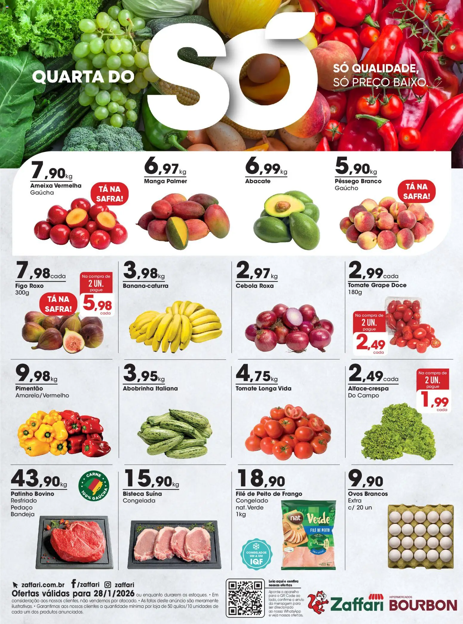 Zaffari Folheto - válido de 28.01.2026 | Página: 1 | Produtos: Abobrinha, Carne, Baixo, Frango