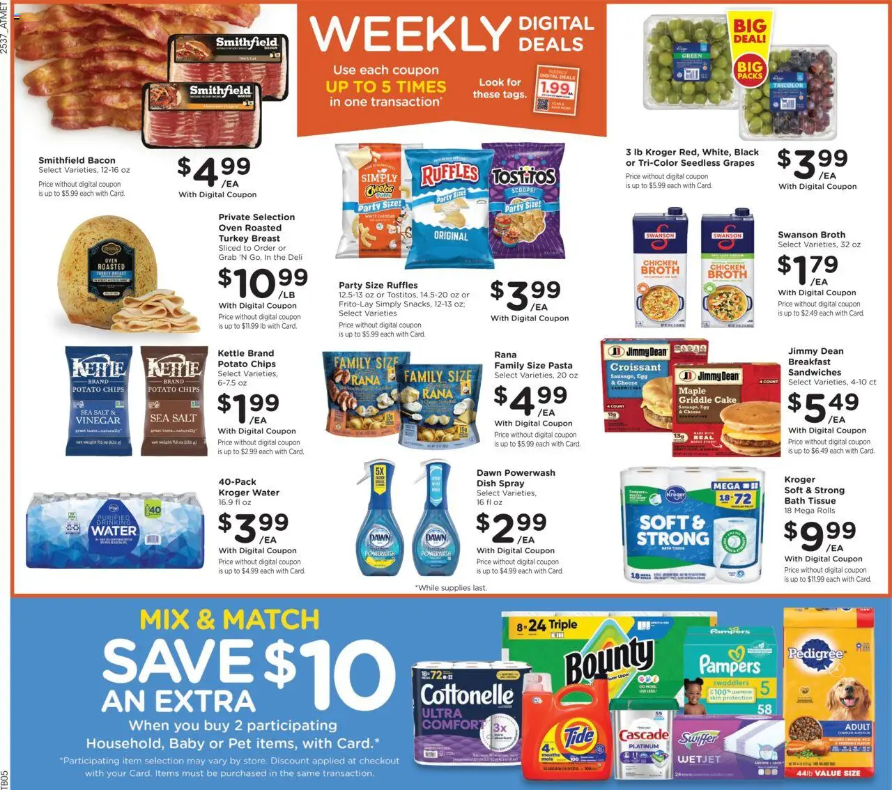 Kroger Weekly Ad - valid from 15.10.2025 | Page: 2 | Products: Bath, Cheese, Pasta, Grapes
