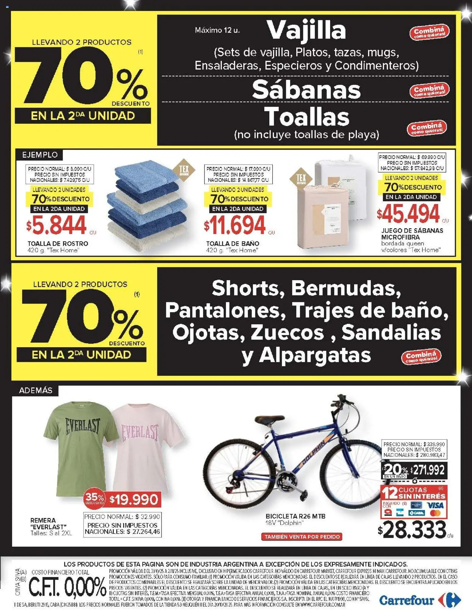 Carrefour - Ofertas - Chubut │ válido desde el 31.10.2025 | Página: 14 | Productos: Toalla, Caso, Baño, Sandalias