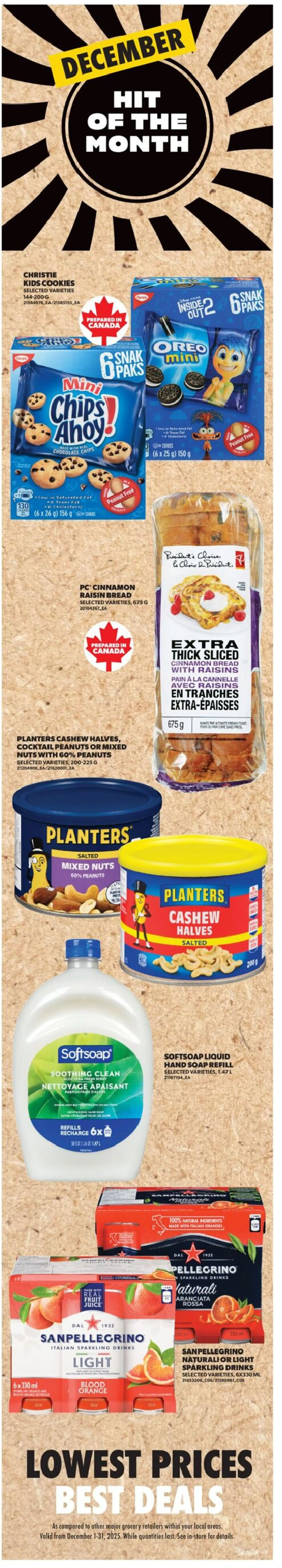 Real Canadian Superstore flyer valid from 18.12.2025 | Page: 4 | Products: Nuts, Cookies, PC, Oranges