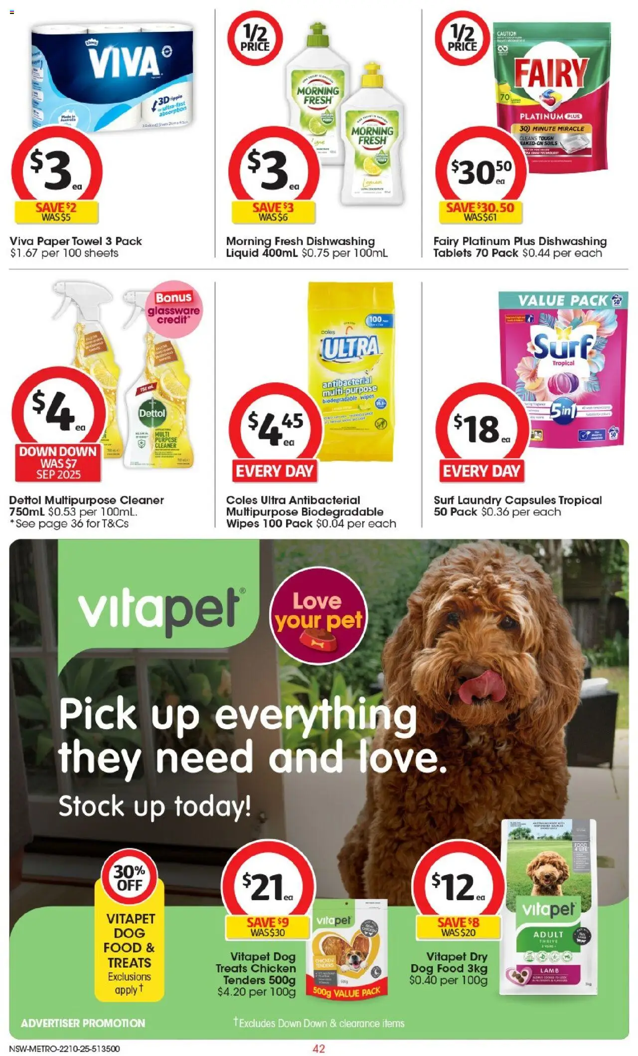 Coles catalogue - valid from 22.10.2025 | Page: 42 | Products: Chicken, Lamb, Dog food, Multipurpose