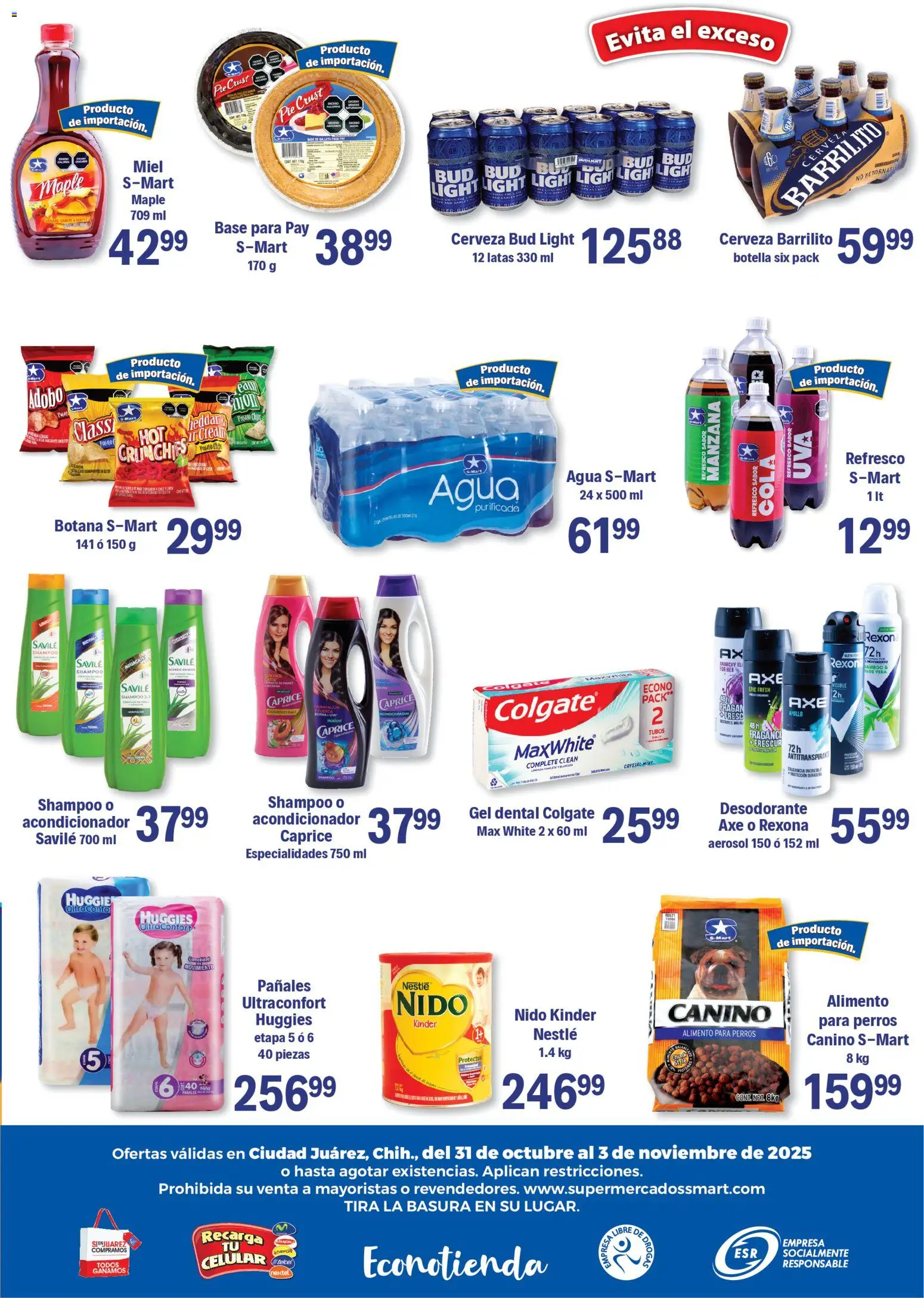 Nuevas ofertas de S-Mart válidas en toda la República Mexicana desde el 31.10.2025. ¡Encuentra las mejores ofertas en S-Mart folleto Juárez! | Página: 6 | Productos: Manzana, Agua, Cerveza, Fragancia