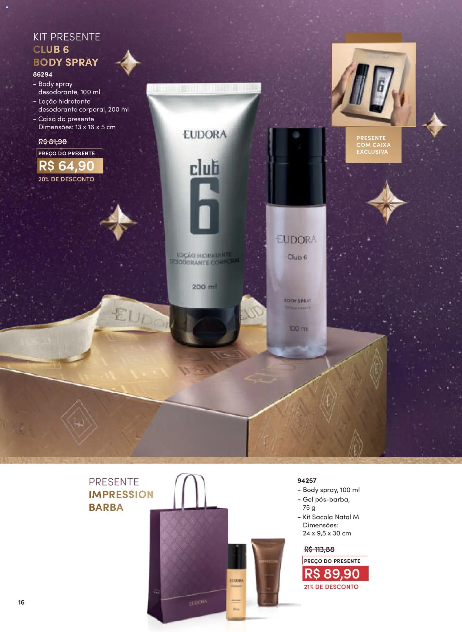 Eudora Folheto - válido de 10.11.2025 | Página: 16 | Produtos: Desodorante, Caixa, Body