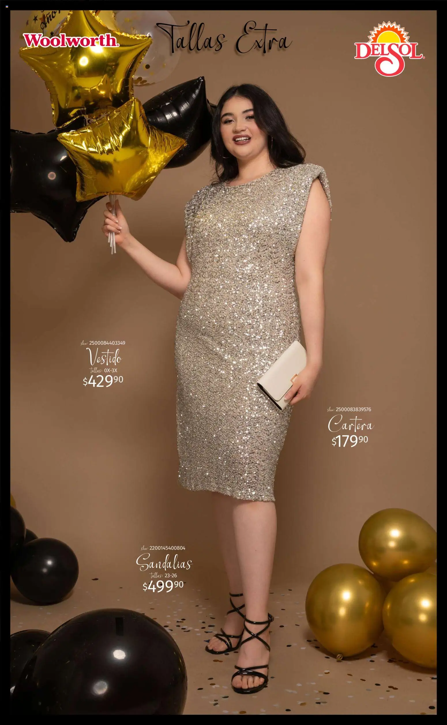 Nuevas ofertas de Del Sol y Woolworth válidas en toda la República Mexicana desde el 11.12.2025. ¡Encuentra las mejores ofertas en Del Sol y Woolworth catálogo Luce el Invierno! | Página: 7 | Productos: Vestido, Sandalias