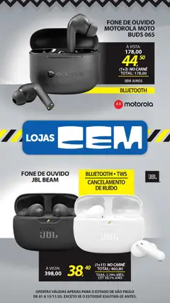 Lojas Cem - Ofertas atuais - Pré-Visualização do folheto da loja Lojas Cem, válido de 01.11.2025 | Página: 55 | Produtos: Carne, Fone de ouvido