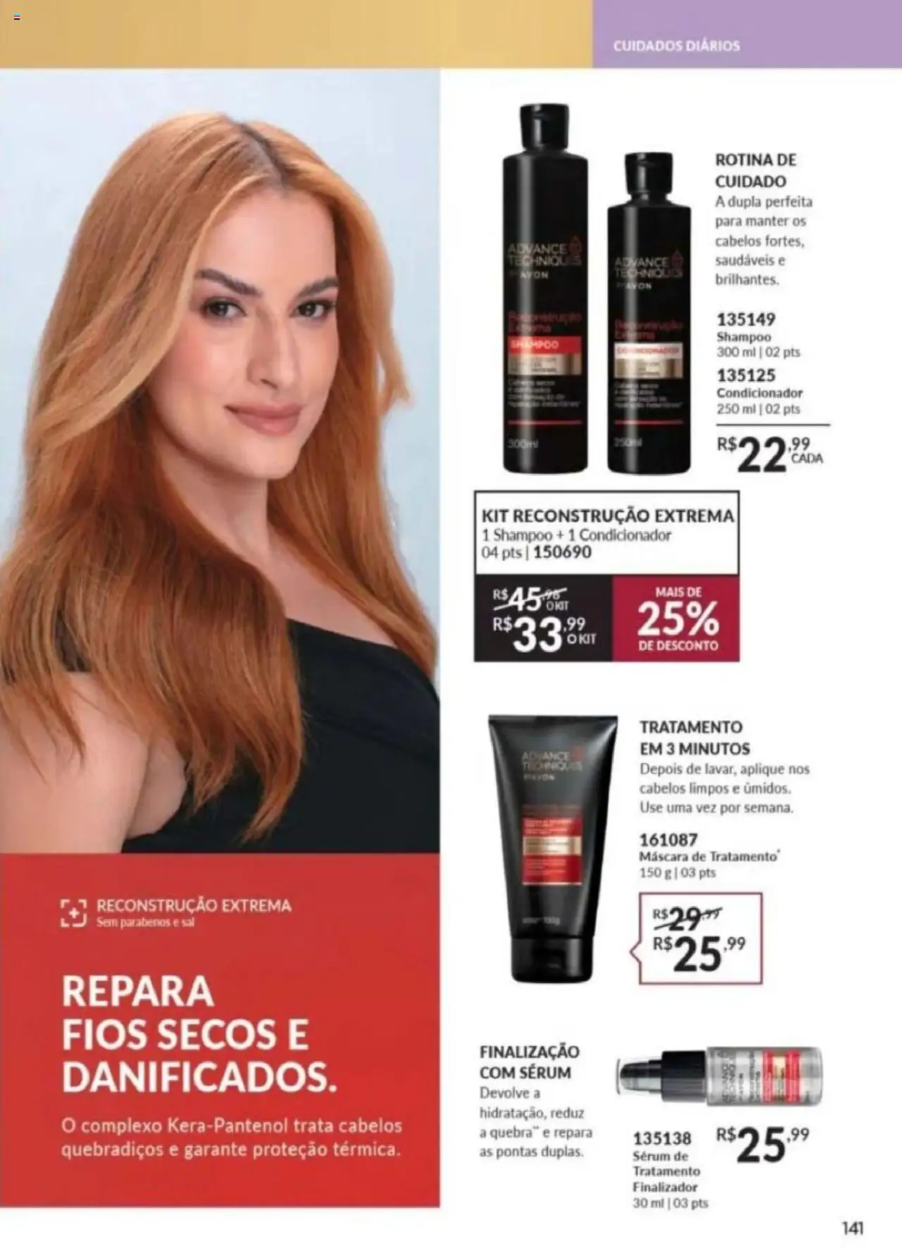 Avon Folheto - válido de 26.09.2025 | Página: 141 | Produtos: Shampoo, Condicionador, Sérum, Sal