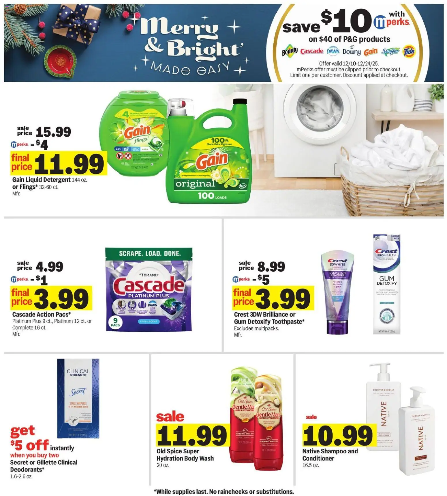 Meijer Weekly Ad - MI - valid from 10.12.2025 | Page: 37 | Products: Shampoo, Conditioner, Detergent, Body Wash