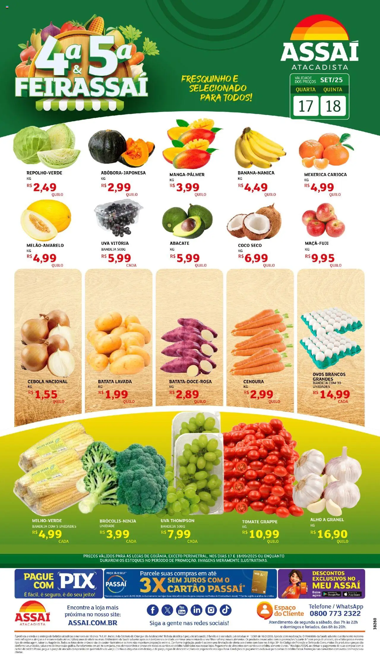 Assaí Atacadista Folheto - válido de 17.09.2025 | Página: 1 | Produtos: Coco, Alho, Ovos, Base