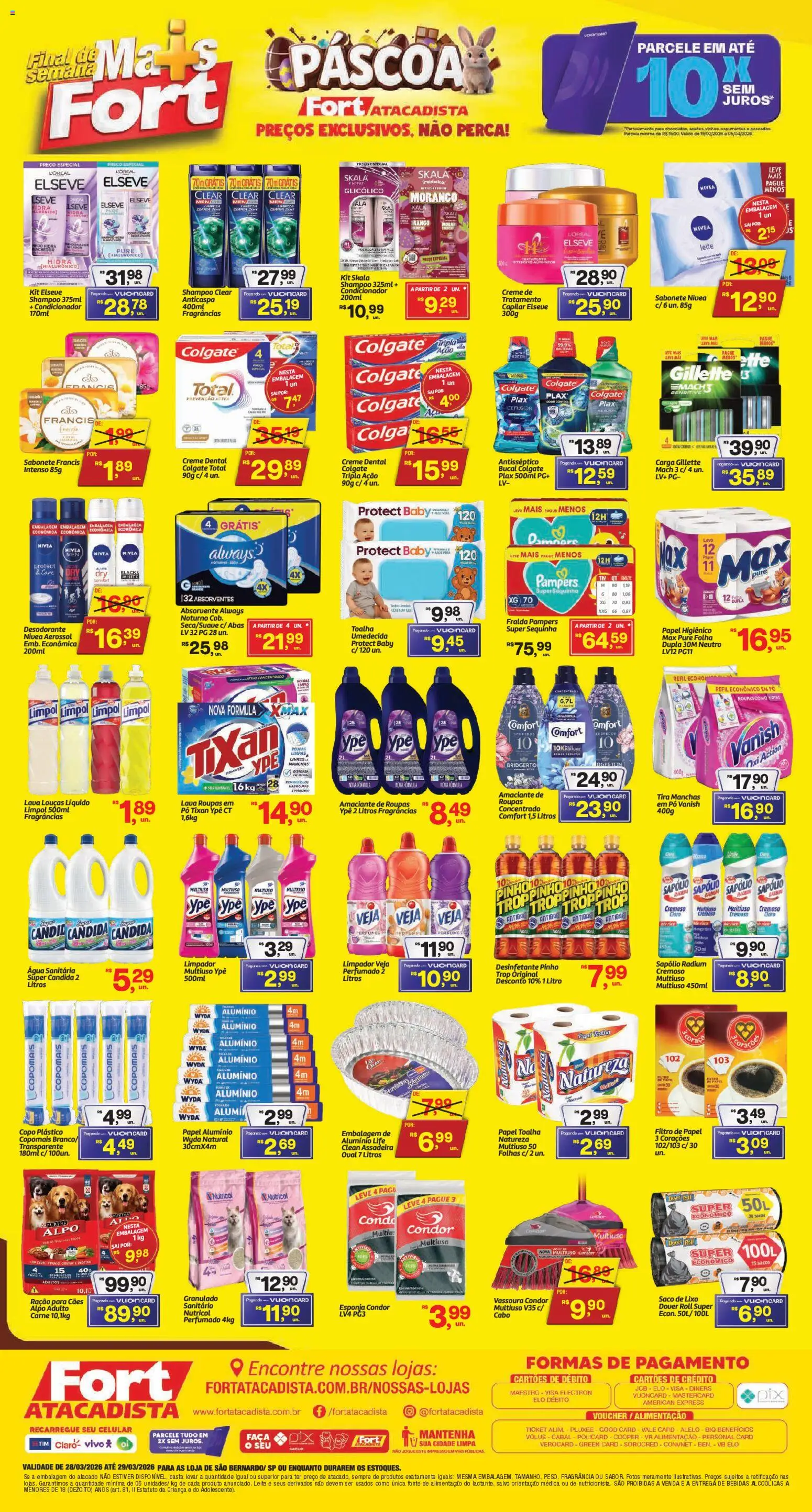 Fort Atacadista Folheto - válido de 28.03.2026 | Página: 4 | Produtos: Esponja, Limpador multiuso, Kit skala, Absorvente