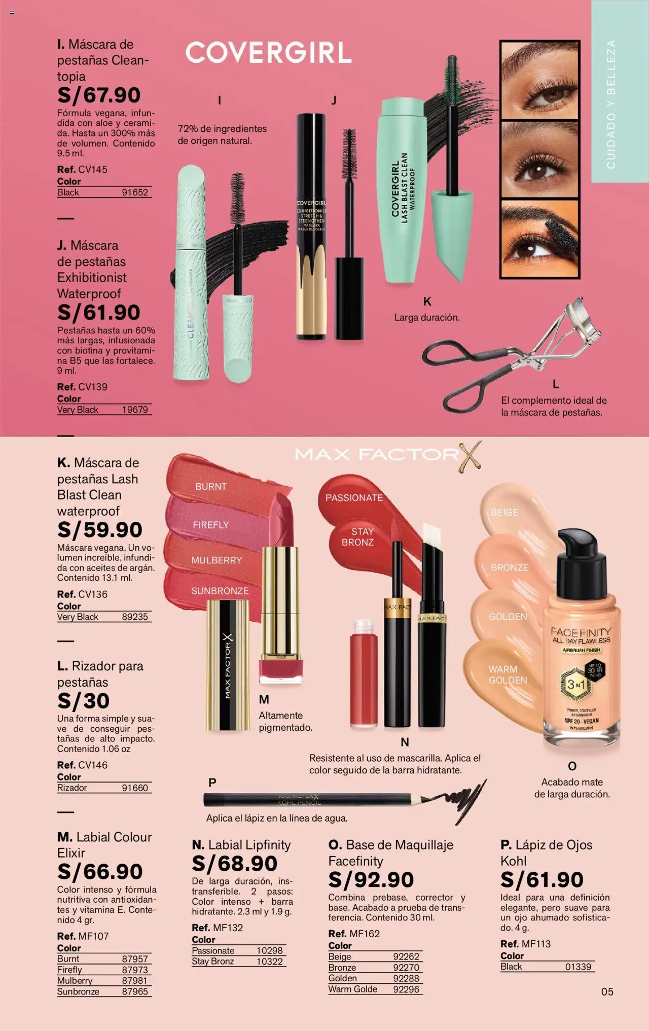 Catálogo Leonisa válido desde 24.06.2025 | Página: 5 | Productos: Máscara, Rizador, Maquillaje, Corrector
