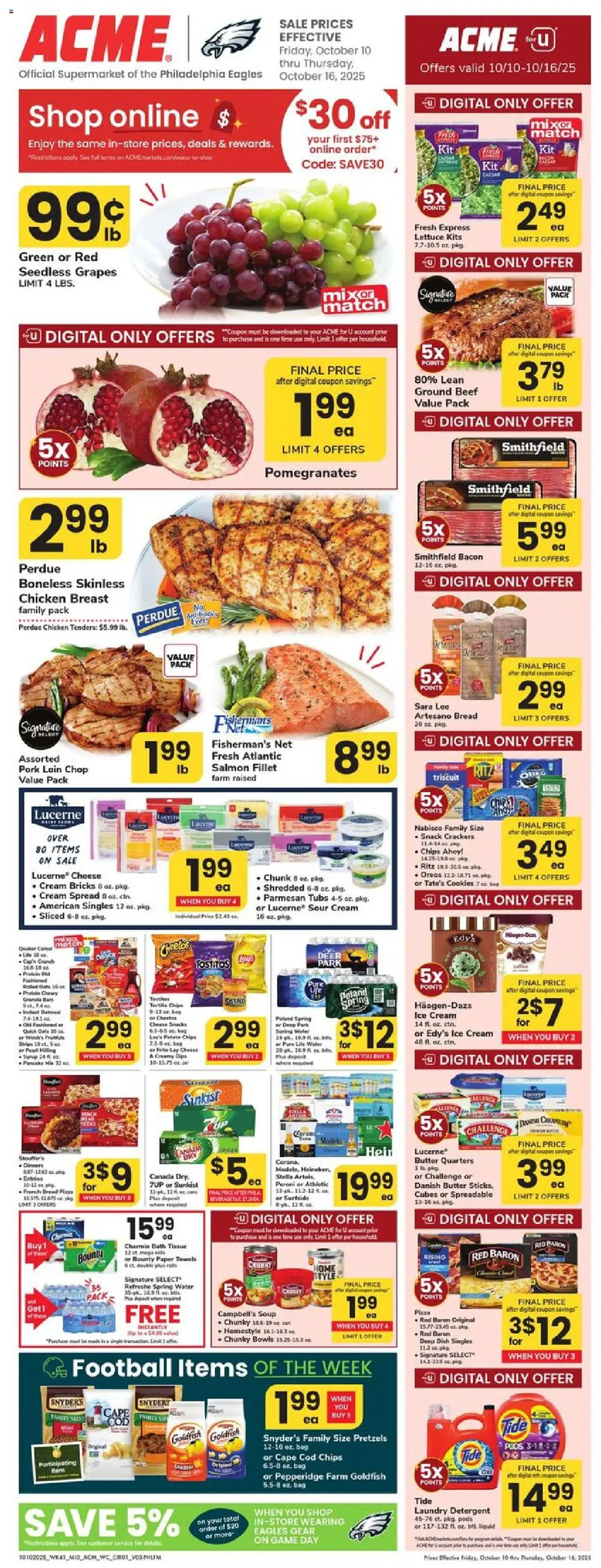 Acme Weekly Ad - valid from 10.10.2025 | Page: 1 | Products: Cheese, Detergent, Cream, Water