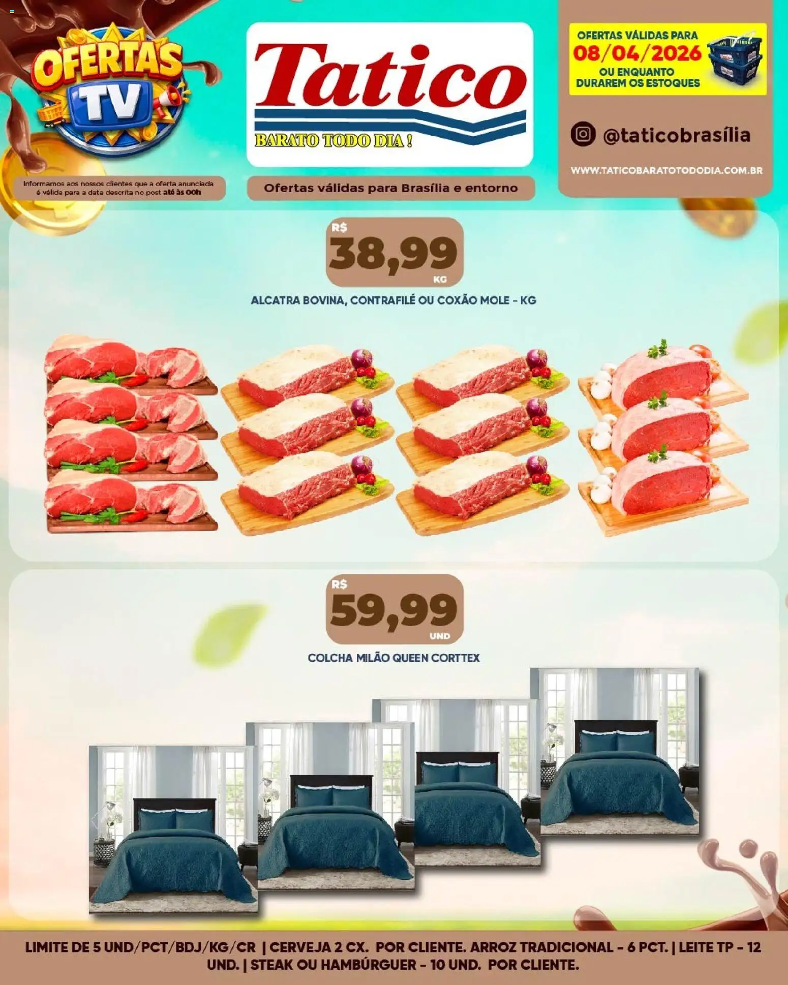 Tatico Folheto - válido de 08.04.2026 | Página: 16 | Produtos: Alcatra, Leite, Cerveja, Arroz
