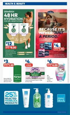 Preview of Foodland  Catalogue  - valid from 07.01.2026 | Page: 22 | Products: Sunscreen, Antiperspirant, Razor, Water