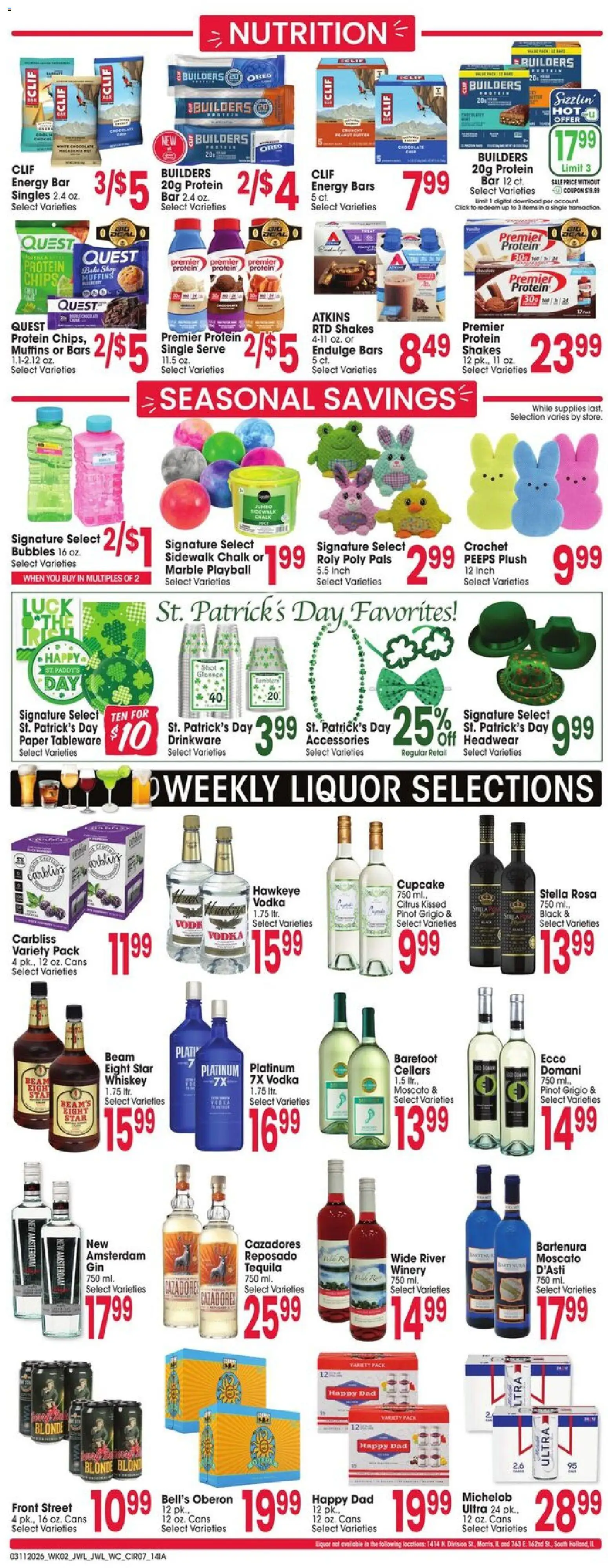 Jewel Osco Weekly Ad - IA - valid from 11.03.2026 | Page: 7 | Products: Crochet, Vodka, Whiskey, Cupcake