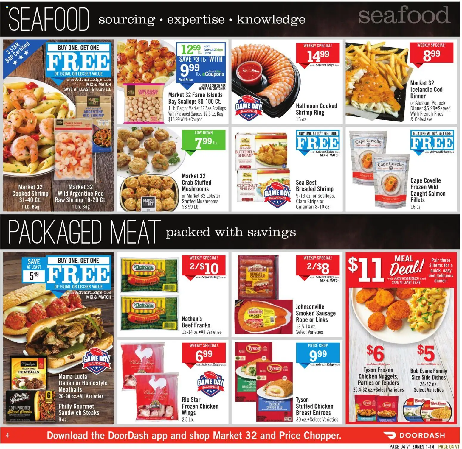 Price Chopper Weekly Ad - valid from 25.01.2026 | Page: 4 | Products: Broccoli, Mushrooms, Ring, Game