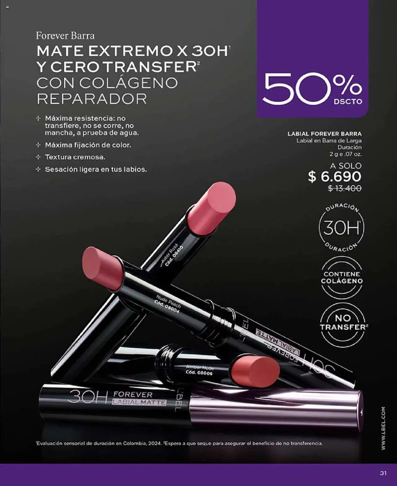 Catálogo L'Bel Campaña 14 │ válido desde el 31.08.2025 | Página: 31 | Productos: Mate, Labial