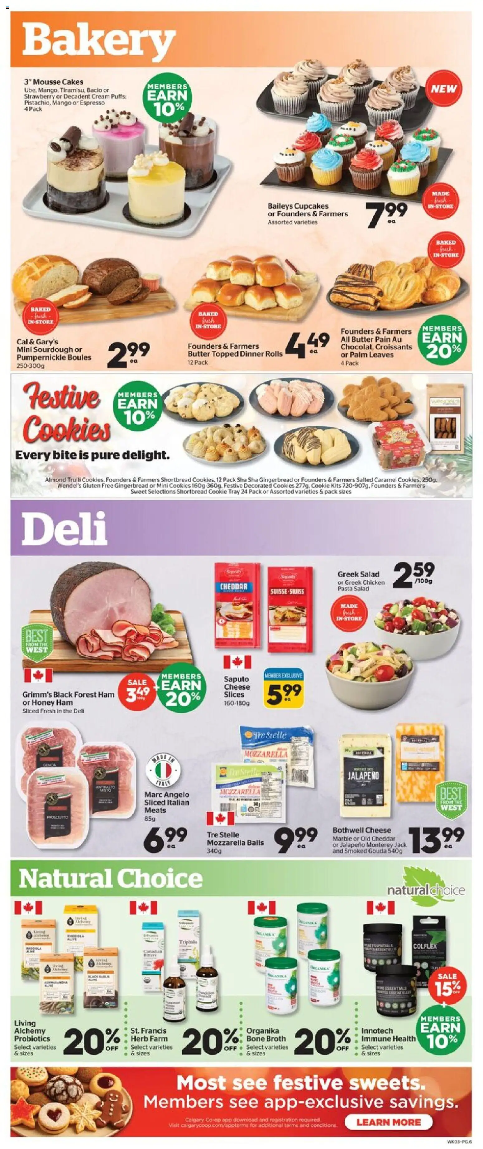 Calgary Co-op flyer valid from 20.11.2025 | Page: 6 | Products: Cookies, Bakery, Ham, Chicken
