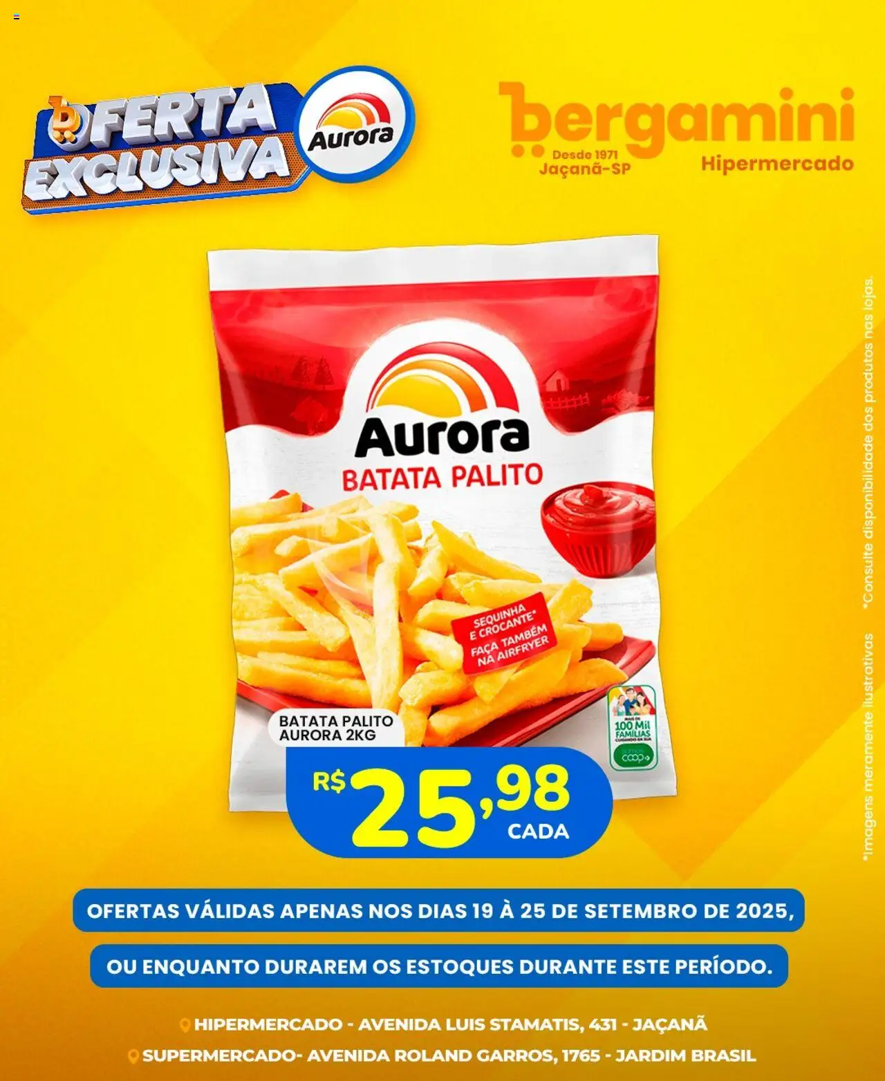Supermercado Bergamini Folheto - válido de 19.09.2025 | Página: 1 | Produtos: Faca, Batata