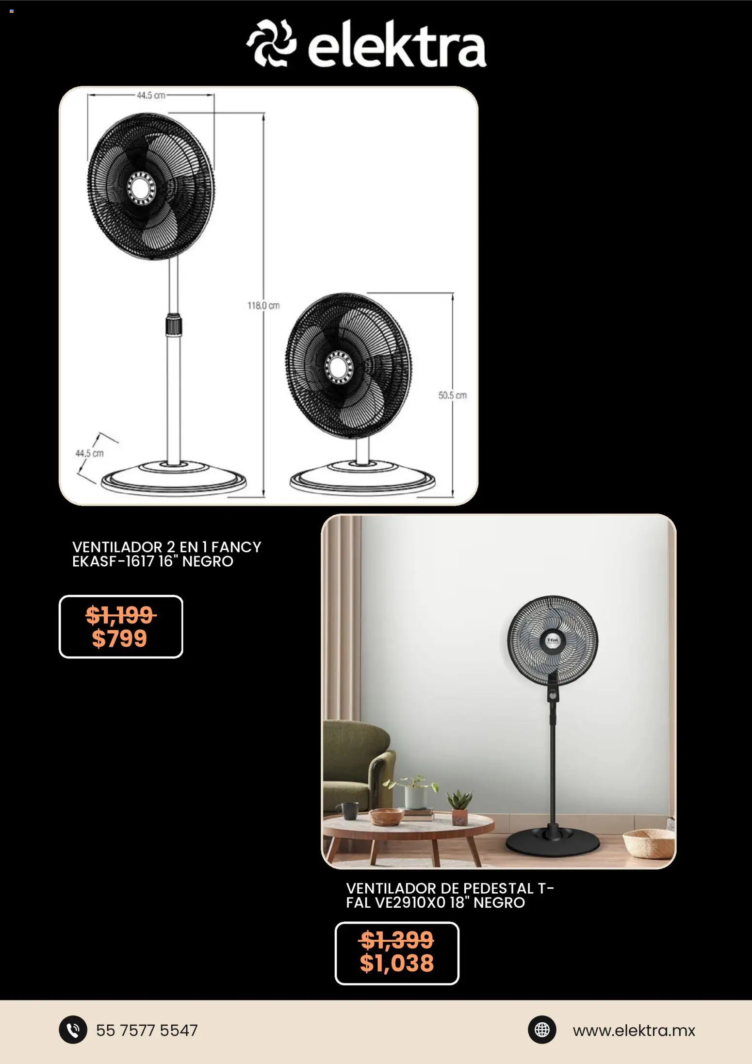 Nuevas ofertas de Elektra válidas en toda la República Mexicana desde el 28.04.2026. ¡Encuentra las mejores ofertas en Elektra catálogo! | Página: 3 | Productos: Ventilador