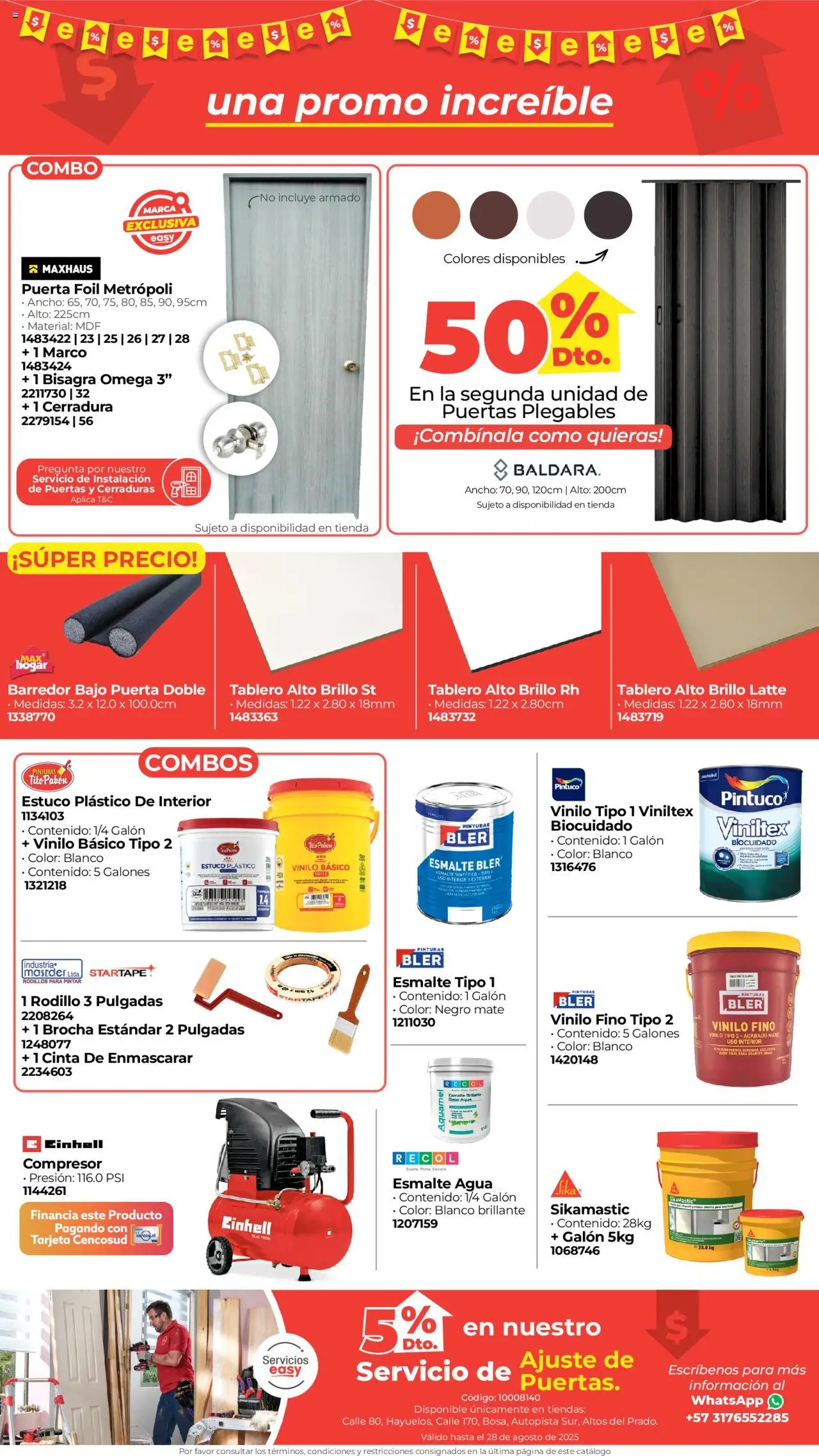 Easy revista - valida desde el 04.08.2025 | Página: 8 | Productos: Agua, Rodillo, Bisagra, Tablero