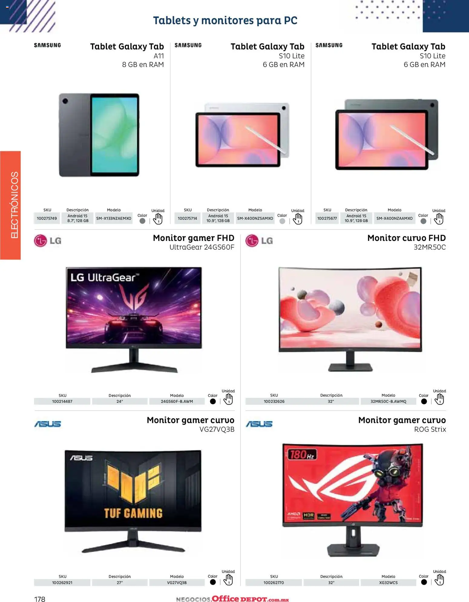 Nuevas ofertas de Office Depot válidas en toda la República Mexicana desde el 12.01.2026. ¡Encuentra las mejores ofertas en Office Depot catálogo 2026! | Página: 180 | Productos: Tablet, Monitor