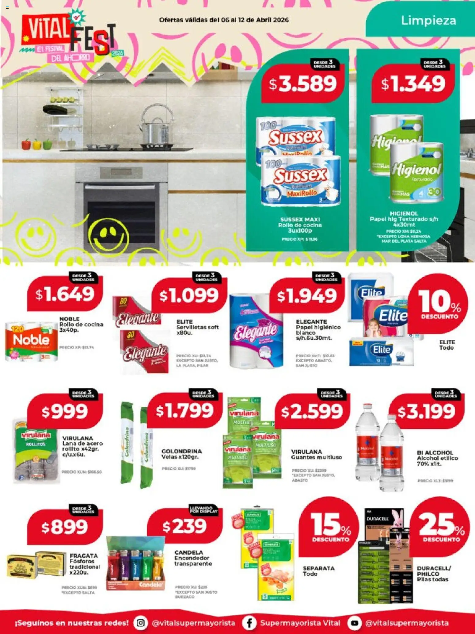 Vital - Ofertas - Resistencia │ válido desde el 06.04.2026 | Página: 8 | Productos: Papel higiénico, Fósforos, Cocina, Servilletas