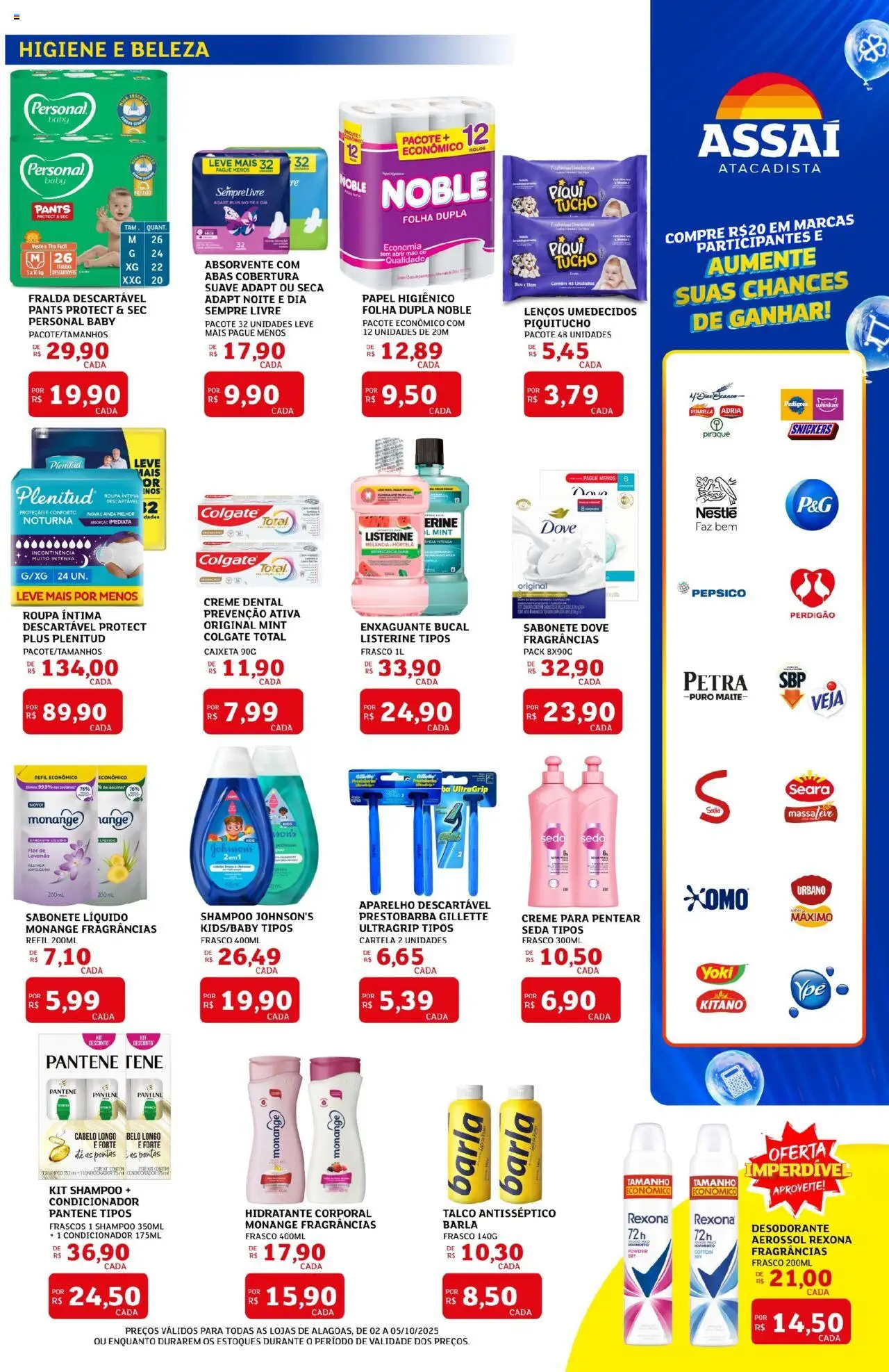 Assaí Atacadista Folheto - válido de 02.10.2025 | Página: 7 | Produtos: Shampoo, Melancia, Fraldas, Sabonete líquido